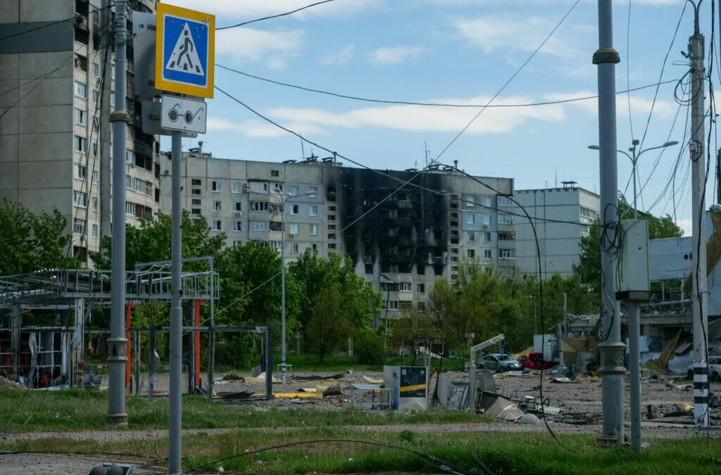 A block of flats in Kharkiv-Saltivka - Diana Spichak fled from here with her family.
